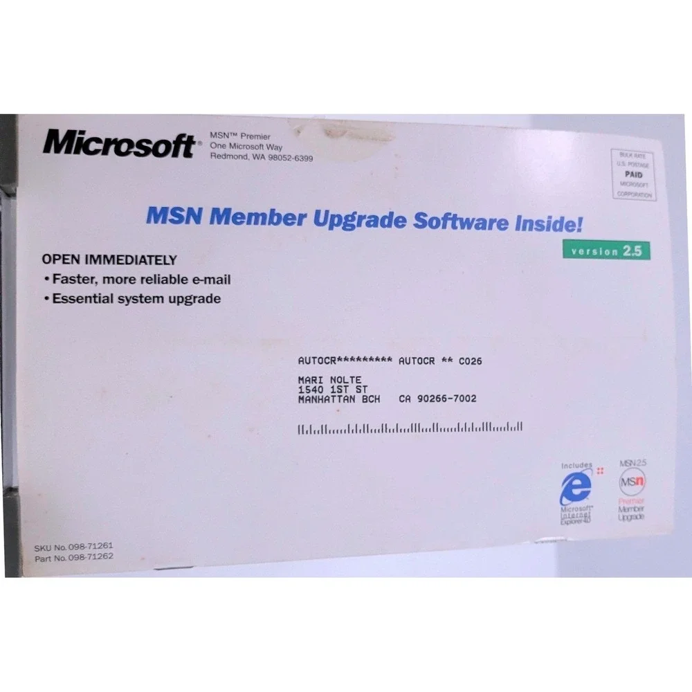 VINTAGE Microsoft MSN 2.5 Premier Member Upgrade CD ROM Early Internet‎ 1997